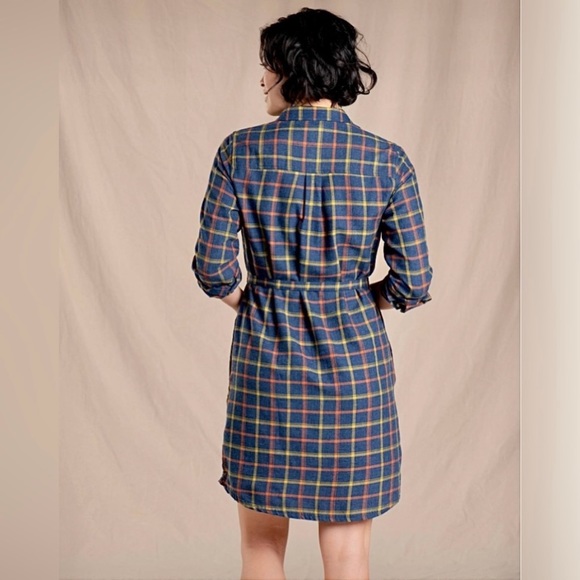 Toad&Co Flannel Shirtdress sz Large - Picture 3 of 7